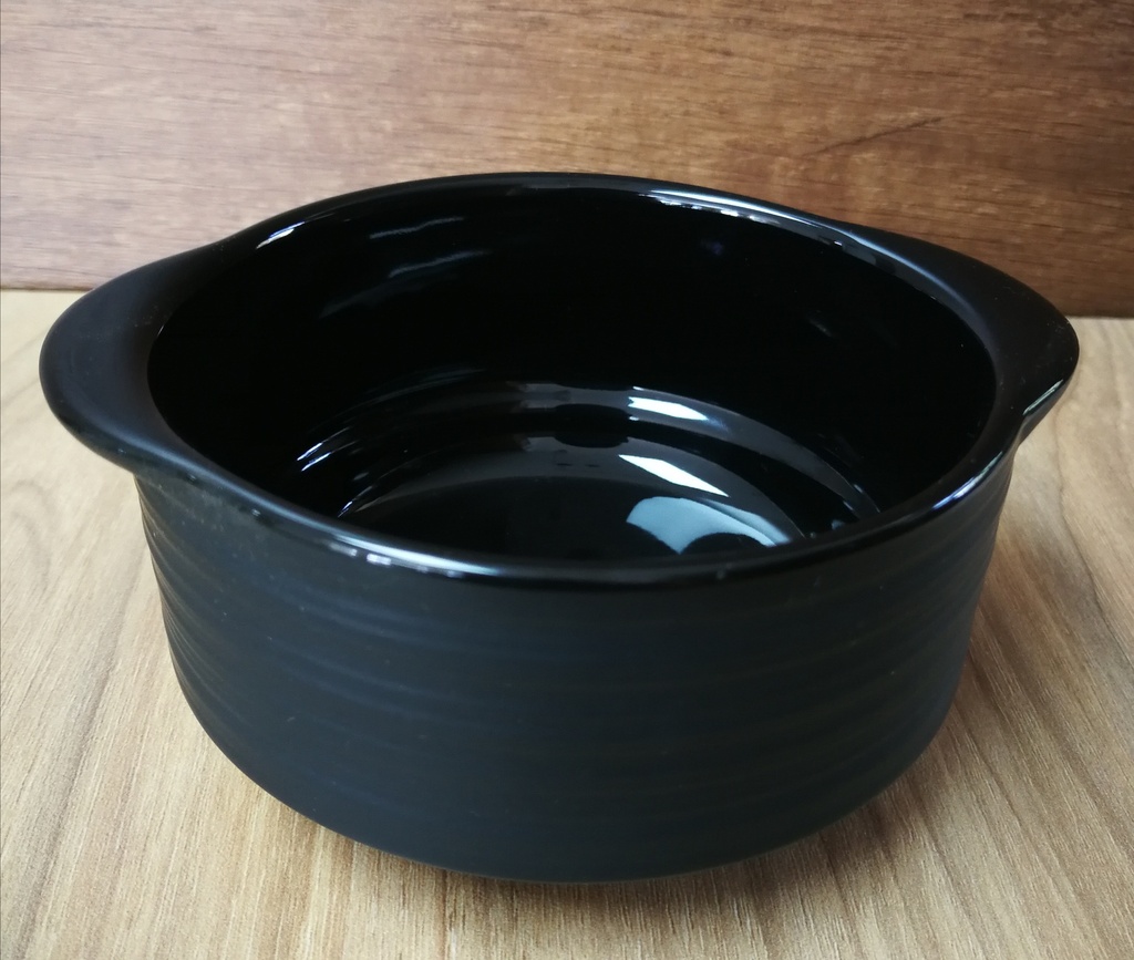 PLATO PORCELANA BOWL NEGRO 12CM