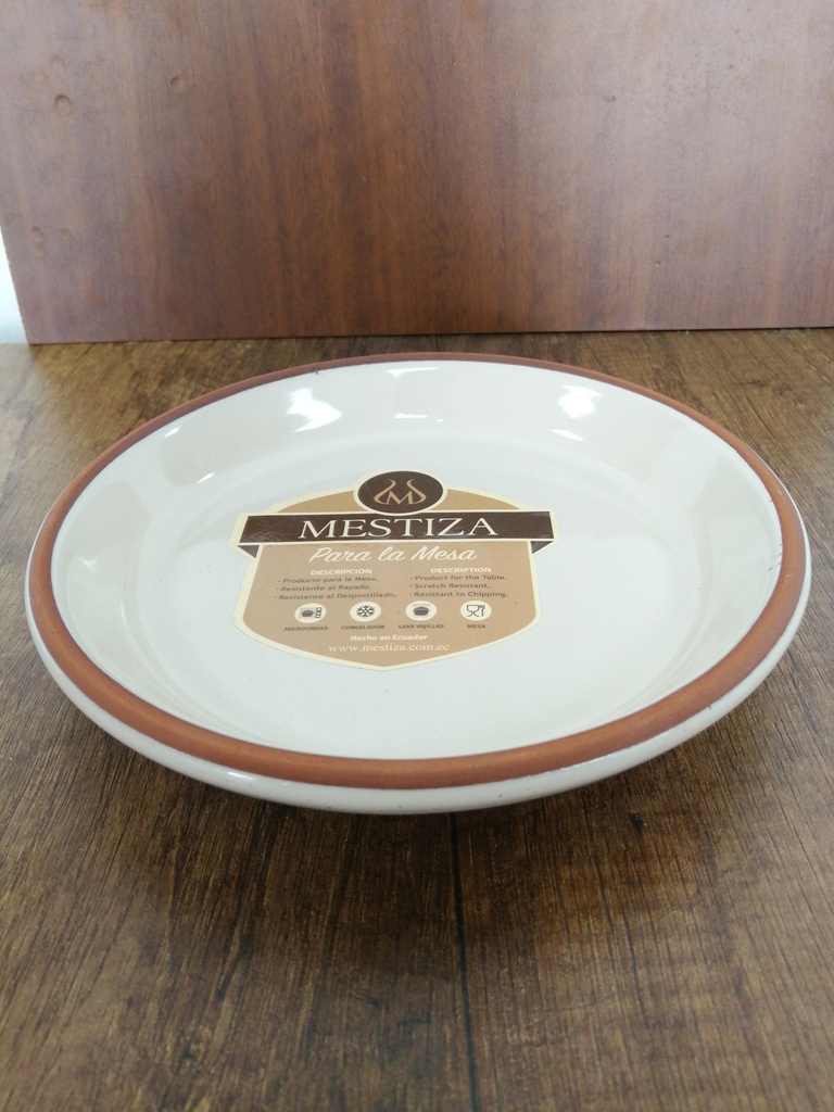 PLATO TENDIDO ALFARERO CREMA MIEL MESTIZA 19CM 