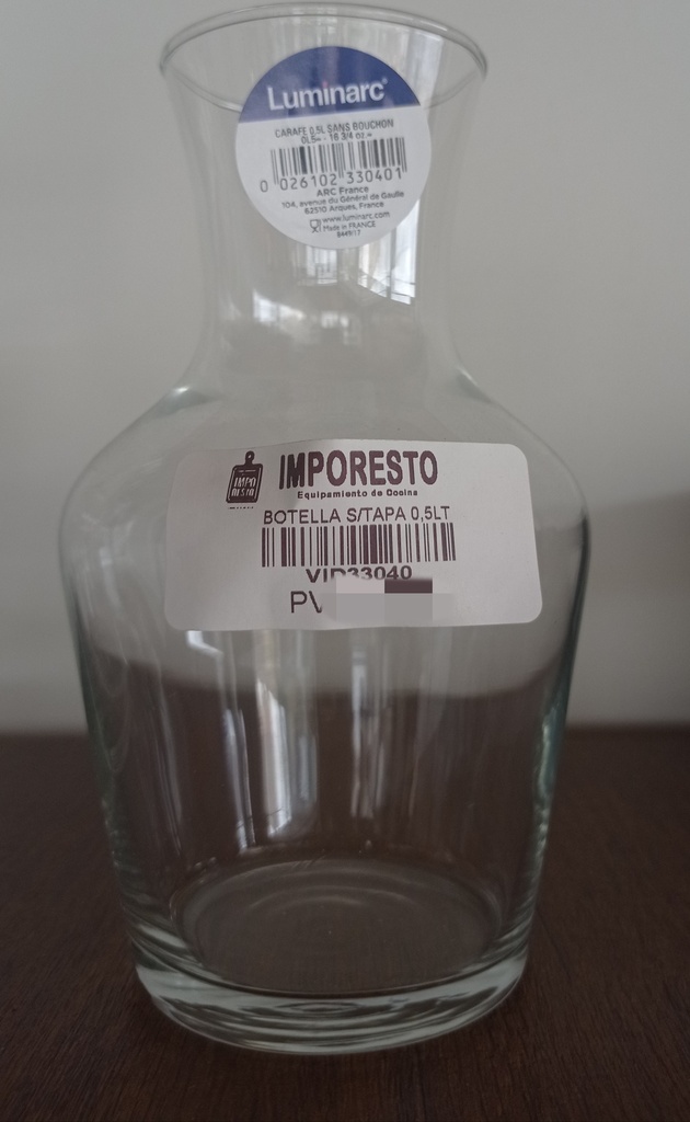 BOTELLA S/TAPA 0.5LT