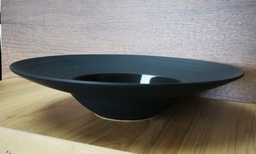 [CDP016K-UK] PLATO PORCELANA REDONDO NEGRO PASTA 30*6,5CM