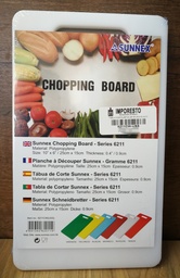 [6211CW-USS] TABLA PICAR PLASTICA 25*15*0,9CM BLANCA